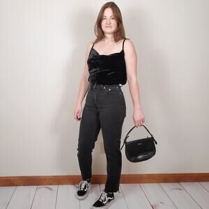 Vintage 90s Y2K Guess Leather Baguette Bag Black